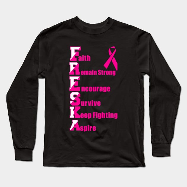 Freska Fight, Inspire, Cure Long Sleeve T-Shirt by Michael_Darkheart